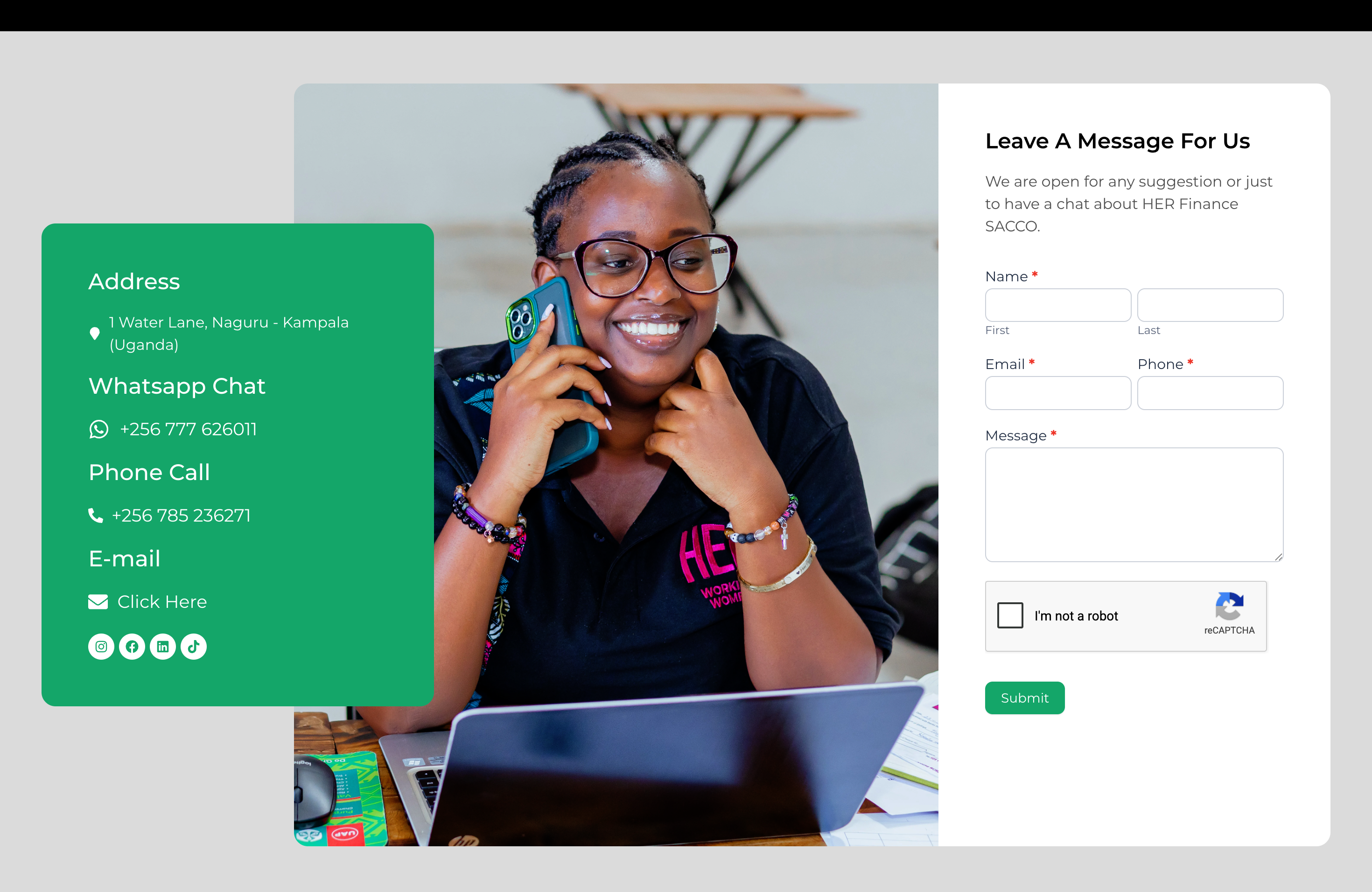 Her Working Women SACCO homepage